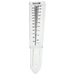 Click here to see Taylor Precision 2702 Clearvu 2702 Rain/Sprinkler Gauge, 5 in, Polycarbonate, Yellow