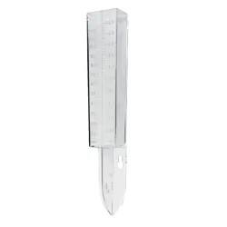 Click here to see Taylor Precision 2703 Clearvu 2703 Rain/Sprinkler Gauge, 5 in, 1-1/2 X 7/8 in Opening Size, 10-3/4 in Overall Height