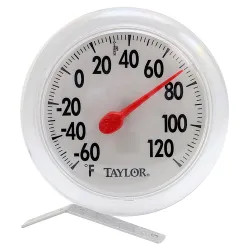 Click here to see Taylor Precision 00346A2 Taylor 5630 Weather Resistant Round Window Thermometer, -60 TO 120 deg F, 6 in Dia