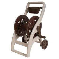 Click here to see Ames 2418800 Ames NeverLeak 2418800 Garden Hose Cart, 5/8 in X 225 ft Hose, 21-3/4 in W X 23 in D X 23-1/2 in H