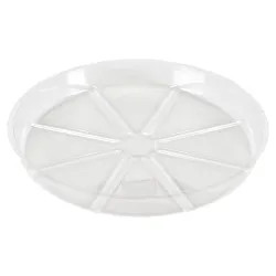 Click here to see Woodstream VS14VUS Gardener's Blue Ribbon VS14VUS Waterproof Planter Saucer, 14 in Dia X 1-1/4 in H, Vinyl, Clear