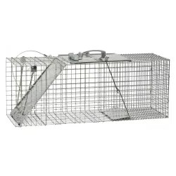 Click here to see Woodstream 1085 Havahart Easy Set 1085 Large Animal Cage Trap, Spring Loaded, 12 in H X 10-1/2 in W X 32 in D