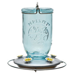 Click here to see Woodstream 785 Perky Pet 785 Mason Jar Hummingbird Feeder, 32 oz Capacity 7-1/2 in W x 7-1/2 in L x 7-1/2 in H, Glass, Blue