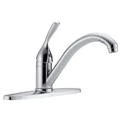 Click here to see Delta 100-DST Delta Classic Single Handle Kitchen Faucet w/ Escutcheon, Chrome - 100-DST