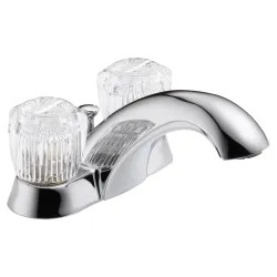 Click here to see Delta 2522LF-MPU Delta Classic Two-Handle Centerset Bathroom Faucet with Metal Pop-Up, Deck Mount, Knob Handles, 1.2 GPM, Chrome - 2522LF-MPU