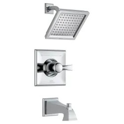 Click here to see Delta T14451 Delta Dryden Monitor 14 Series Single-Handle Tub/Shower Faucet with Single-Setting Rain Showerhead, 2.5 GPM, Lever Handle, Chrome - T14451