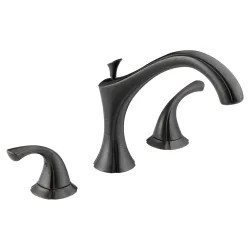 Click here to see Delta T2792-RB Delta Addison Two-Handle Roman Tub Faucet Trim, Arc Spout, Lever Handles, ADA-Compliant, Venetian Bronze - T2792-RB
