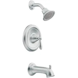 Click here to see Moen T62153 Moen Brantford Posi-Temp Tub/Shower Faucet, 2.5 GPM, 1-Function, Single Lever Handle, M-PACT, Bulk Pack, Chrome - T62153