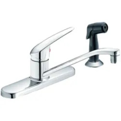 Click here to see Cleveland Faucet CA40513B Moen CFG CA40513B Chrome Cornerstone Single-Handle Kitchen Faucet w/ Side Spray