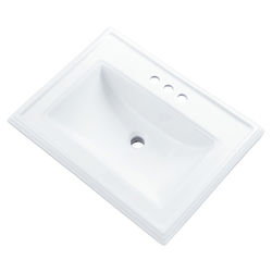 Click here to see Gerber 12-875 Gerber Logan Square Self-Rimming Bathroom Sink, 23-5/8in x 18-1/8in, 3-Hole, 4in Centers, White - 12-875