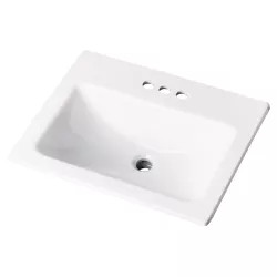 Click here to see Gerber 13-894 Gerber Wicker Park Self-Rimming Bathroom Sink, 18-1/4in x 10-7/8in, 3-Hole, 4in Centers, White - 13-894