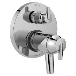 Click here to see Delta T27T959 Delta Contemporary TempAssure 17T Series Two-Handle Valve Trim w/ 6-Function Diverter, Lever Handles, Polished Chrome - T27T959