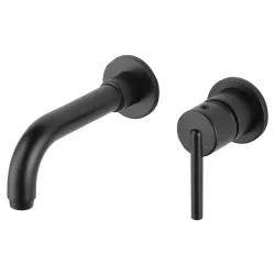 Click here to see Delta T3559LF-BLWL Delta Trinsic Tube Spout Wall-Mount Matte Black Lavatory Faucet Trim for 4