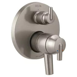 Click here to see Delta T27859-SS Delta Contemporary Monitor 17 Series Two-Handle Valve Trim w/ 3-Function Diverter, Lever Handles, Stainless Steel - T27859-SS