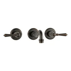 Click here to see Brizo 65836LF-RB-ECO Brizo Tresa Two-Handle Wall-Mount Venetian Bronze Bathroom Faucet with Grid Strainer, Lever Handles, Three-Hole, 1.2 GPM - 65836LF-RB-ECO