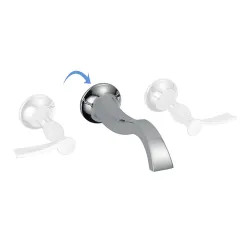 Click here to see Brizo 65890LF-PCLHP-ECO Brizo RSVP Two-Handle Widespread Wall-Mount Polished Chrome Bathroom Faucet with Rough and Trim, 1.2 GPM, Less Handles - 65890LF-PCLHP-ECO