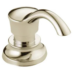 Click here to see Delta RP71543PN Delta Cassidy Polished Nickel Soap/Lotion Dispenser with Refill Funnel, 13oz Capacity, 2-1/2in Deck Thickness - RP71543PN