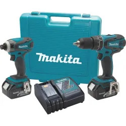 Click here to see Makita XT211A Makita 18V LXT Lithium-Ion Cordless Hammer Driver-Drill and Impact Driver Combo Kit with 2-Pack 3.0Ah Battery and Rapid Automotive Charger - XT211A