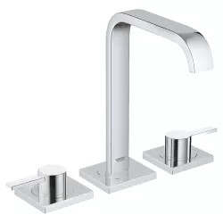 Click here to see Grohe 2019100A Grohe Allure M-Size Two-Handle Widespread StarLight Chrome Bathroom Faucet, 1.2 GPM, WaterSense, Three-Holes, Lever Handle - 2019100A