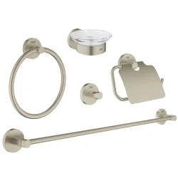 Click here to see Grohe 40344EN1 Grohe 40344EN1  Essentials Master Bathroom Accessories Set 5-in-1, Brushed Nickel 