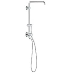Click here to see Grohe 26486000 Grohe Retro-Fit 18in Wall-Mounted Diverter Shower System with 17-11/16in Arm and 59in Rotaflex Hose, Less Head, StarLight Chrome - 26486000