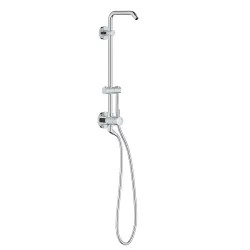 Click here to see Grohe 26488000 Grohe Retro-Fit 18in Wall-Mounted Diverter Shower System with Shower Arm and 59in Rotaflex Hose, StarLight Chrome - 26488000