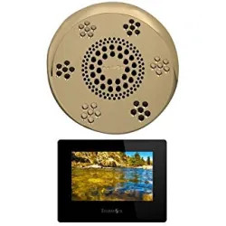 Click here to see Thermasol SASC-SB Thermasol SASC-SB Serenity Stand Alone Light, Sound, Rain Head - Satin Brass - Contemporary