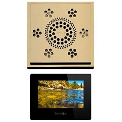 Click here to see Thermasol SASMR-SB Thermasol SASMR-SB Serenity Stand Alone Light, Sound, Rain Head - Satin Brass- Modern Recessed