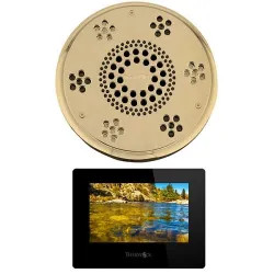 Click here to see Thermasol SAST-SB Thermasol SAST-SB Traditional Style Serenity Series Stand Alone Light and Sound, Rainhead - Satin Brass