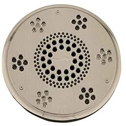 Click here to see Thermasol SLSRT-SN Thermasol Traditional Style Serenity Light and Sound Rain Head, 2.0 GPM, Round, 6061 Billet Aluminum, Satin Nickel - SLSRT-SN