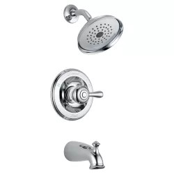 Click here to see Delta 14478-SHL Delta Leland Monitor 14 Series Single-Handle Tub/Shower Faucet with Single-Setting Rain Showerhead, 2.0 GPM, Lever Handle, Chrome - 14478-SHL