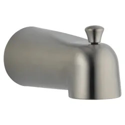 Click here to see Delta RP48718SS Delta 6in Stainless Tub Spout with Pull-Up Diverter, Wall-Mount, Single-Hole Installation, Slip onto 1/2in CWT - RP48718SS 