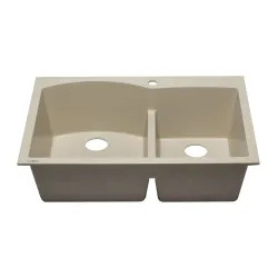 Click here to see Alfi AB3320DI-B ALFI AB3320DI-B Double Bowl Drop-In Kitchen Sink, Biscuit