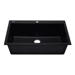 Click here to see Alfi AB3322DI-BLA ALFI AB3322DI-BLA Single Bowl Drop-In Kitchen Sink, Black