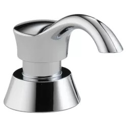 Click here to see Delta RP50781 Delta Pilar 13oz Transitional Soap and Lotion Dispenser, Round, Chrome - RP50781