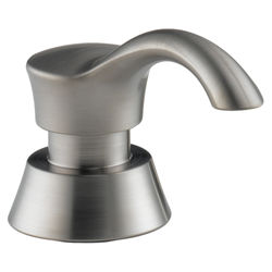 Click here to see Delta RP50781SS Delta Pilar 13oz Transitional Soap and Lotion Dispenser, Round, Stainless - RP50781SS