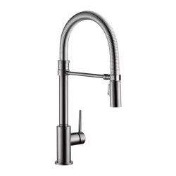 Click here to see Delta 9659-KS-DST Delta Trinsic Pro Single-Handle Black Stainless Pull-Down Kitchen Faucet with Spring Spout, 1.8 GPM, Lever Handle, Diamond Seal Technology, ADA - 9659-KS-DST