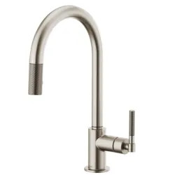 Click here to see Brizo 63043LF-SS Brizo Litze Brilliance Stainless Pull-Down Kitchen Faucet with Arc Spout and Knurled Handle, Two-Function Wand, ADA, 1.8 GPM - 63043LF-SS