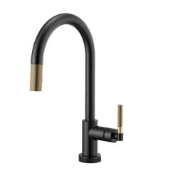 Click here to see Brizo 64043LF-BLGL Brizo Litze Matte Black/Luxe Gold SmartTouch Single Handle Pull-Down Kitchen Faucet with Knurled Handle, MagneDock, 1.8 GPM - 64043LF-BLGL