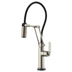 Click here to see Brizo 64244LF-SS Brizo Litze Brilliance Stainless One-Handle Pull-Down Kitchen Faucet with Industrial Handle, SmartTouch, MagneDock, TempIP, 1.8 GPM - 64244LF-SS