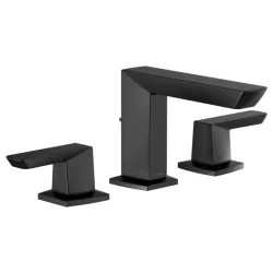 Click here to see Brizo 65388LF-BL-ECO Brizo Vettis Two-Handle Widespread Matte Black Bathroom Faucet with Pop-up Drain and Red/Blue Indicator, Three-Hole, 1.2 GPM - 65388LF-BL-ECO