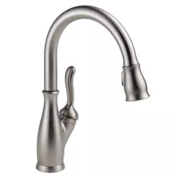 Click here to see Delta 9178-SP-DST Delta Leland Pull-Down Kitchen Faucet, Single Handle, Shieldspray, MagnaTite, Touch-Clean, 1.8 GPM, Spotshield Stainless - 9178-SP-DST