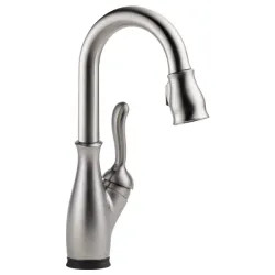 Click here to see Delta 9678T-SP-DST Delta Leland Touch2O Single Handle Pull-Down Bar/Prep Faucet, Spotshield Stainless - 9678T-SP-DST