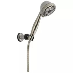 Click here to see Delta 59716-SS Delta Premium Seven-Setting ADA Touch-Clean Wall Mount Hand Shower with 60in to 82in Stretchable Metal Hose, 1.75 GPM, Stainless - 59716-SS