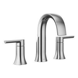 Click here to see Moen TS6925 Moen Doux Two-Handle Widespread Chrome Lavatory Faucet, 1.2 GPM, 60 PSI, WaterSense, Three-Hole Installation, Lever Handles - TS6925