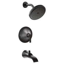 Click here to see Moen TS2203BL Moen Doux Posi-Temp Tub/Shower Faucet 2.5 Rainshower, 1-Function, Single Lever Handle, M-PACT, Immersion, Matte Black - TS2203BL