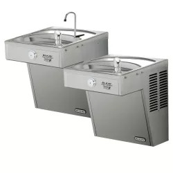 Click here to see Elkay LVRCGRNTL8FC Elkay Wall-Mount Bi-Level High-Efficiency Water Cooler with Glass Filler, 8 GPH, StreamSaver Bubbler, Filtered, 115V, Stainless - LVRCGRNTL8FC