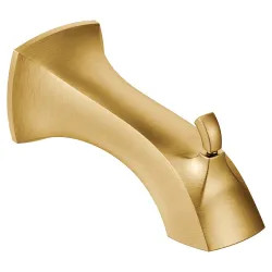 Click here to see Moen 161955BG Moen Voss 7-3/4-inch Wall Mounted Brushed Gold Diverter Tub Spout, 1/2-inch Connection Size, Slip Fit - 161955BG