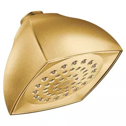 Click here to see Moen 6325EPBG Moen Moenflo 4-1/16” Single-Spray Function Shower Head, Square, Fixed-Mount, 1.75 GPM, Eco-Performance, Brushed Gold - 6325EPBG