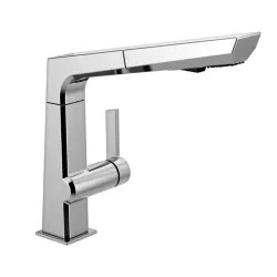 Click here to see Delta 4193-DST Delta Pivotal Single Handle Pull-Out Kitchen Faucet, Chrome - 4193-DST